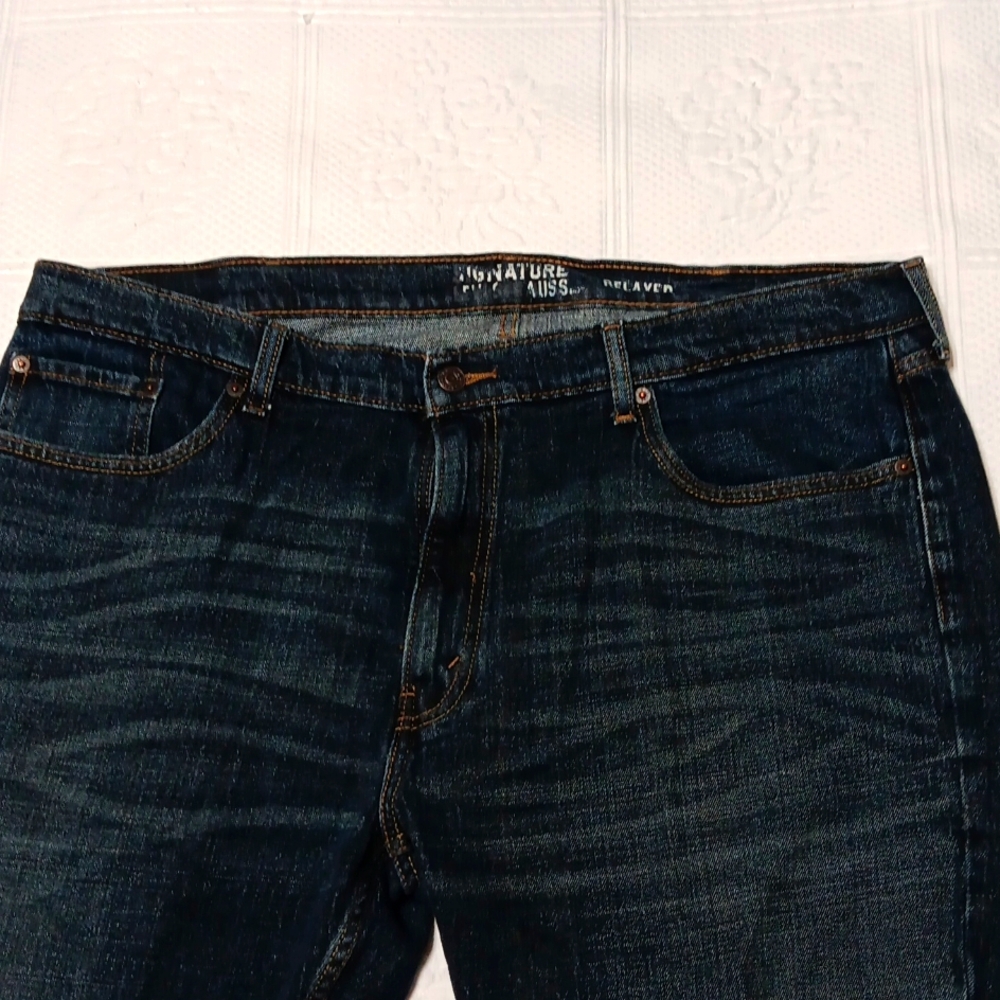 Signature Levi Strauss Relaxed 40x30 Dark Wash Jeans